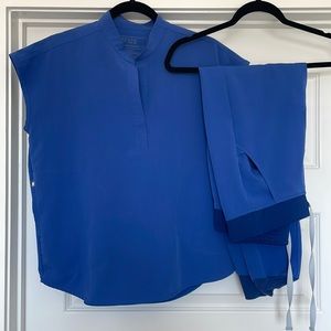 EUC Rafaela Scrub Top and Zamora Joggers in “Denim”